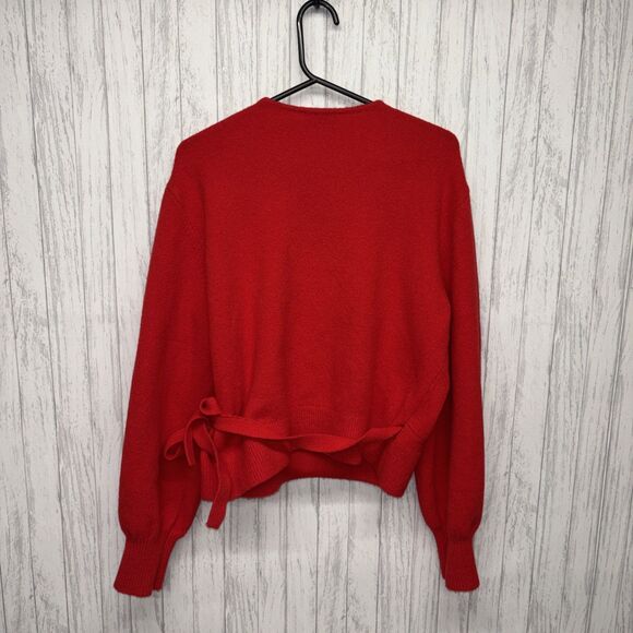 Womens Size M & Other Stories Ruby Red Wrap Sweater EUC - Picture 5 of 5